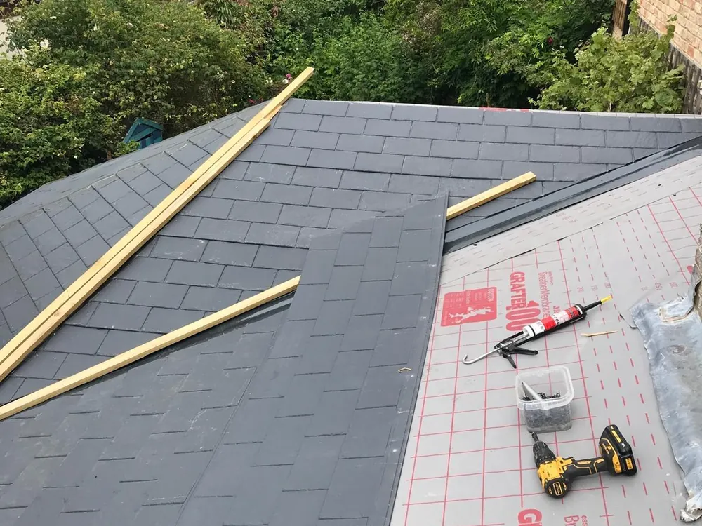 Big Red Roofing re-roofing a home in Cambridgeshire