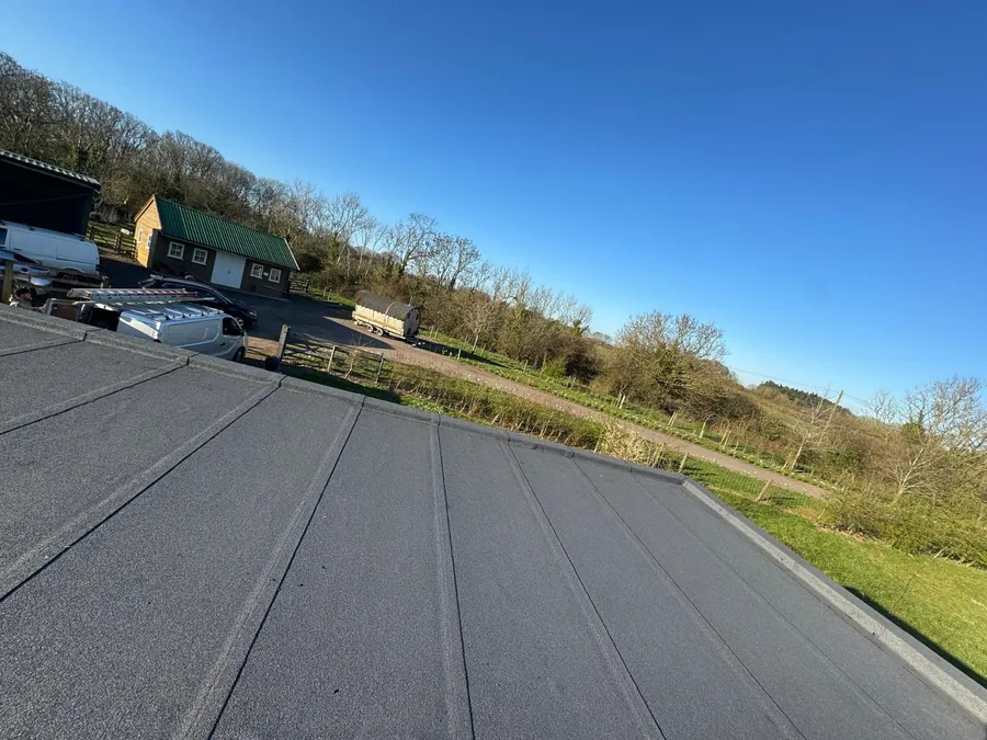 New flat roof installed by Big Red Roofing